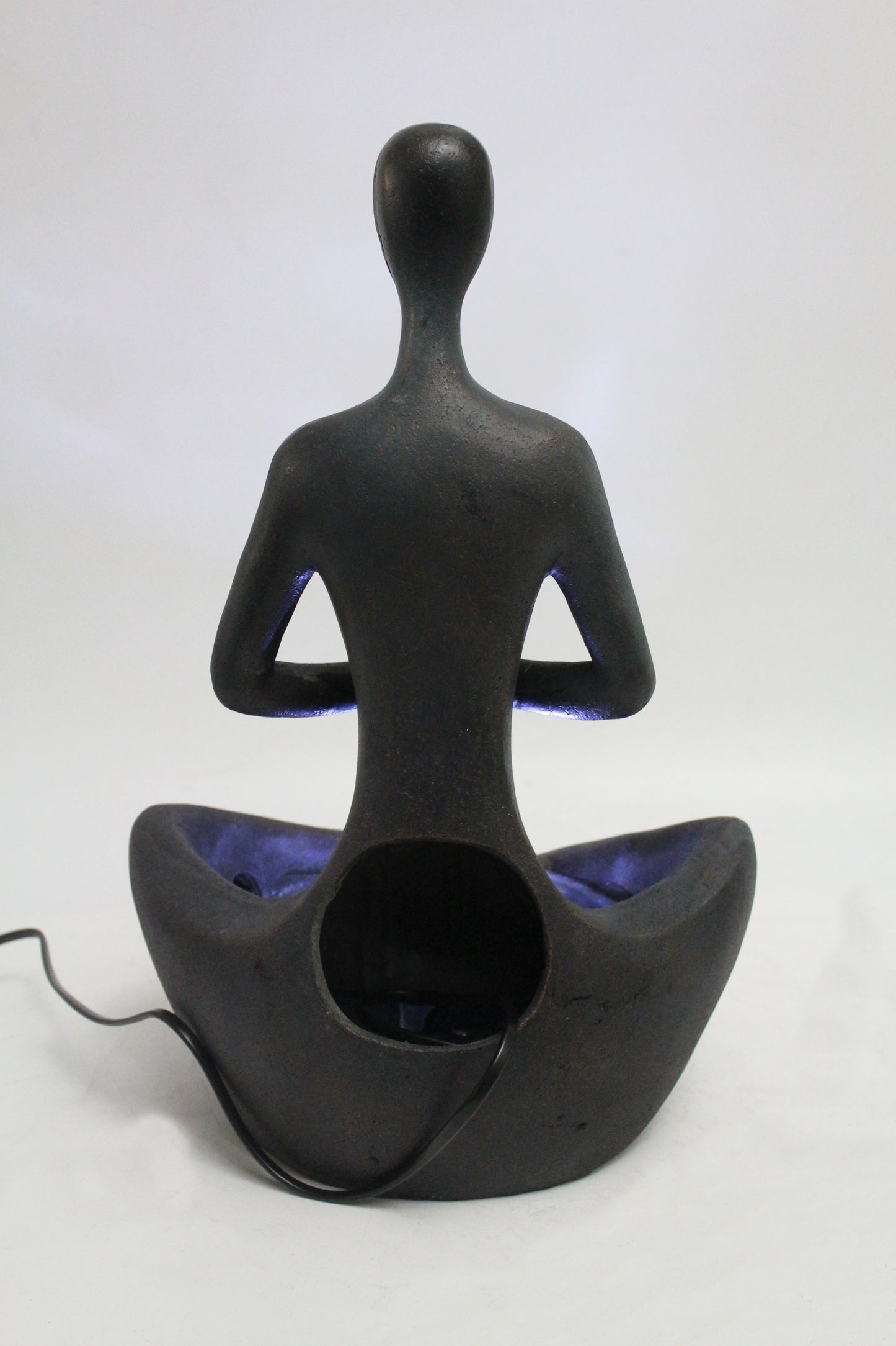 Yoga Brunnen mit Beleuchtung und Sodalith Kugel Heilstein 41 cm Zimmerbrunnen Springbrunnen
