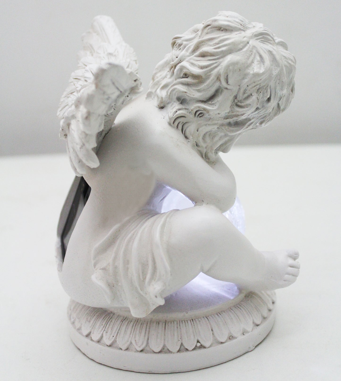 Solarleuchte Engel mit Glaskugel Gartenfigur Deko Solarlampe Figur