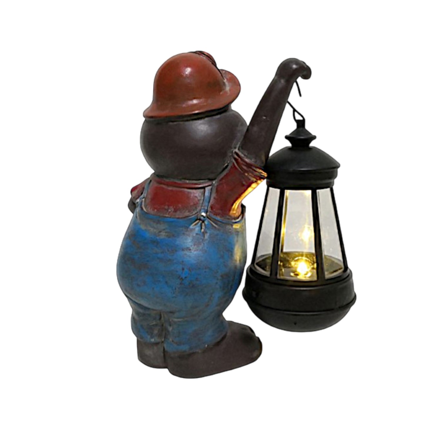 Solar Maulwurf Figur mit Laterne | LED Gartenfigur 21 cm warmweiß solarleuchte wetterfest Polyresin