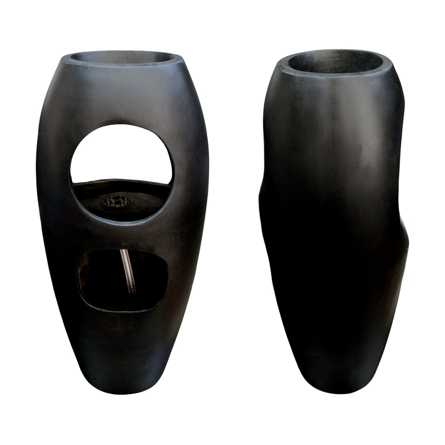 Zimmerbrunnen Blumenvase schwarz BK916 mit LED Beleuchtung Tischbrunnen Vase modern Brunnen Wasserspiel 45 cm