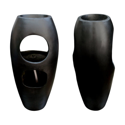 Zimmerbrunnen Blumenvase schwarz BK916 mit LED Beleuchtung Tischbrunnen Vase modern Brunnen Wasserspiel 45 cm