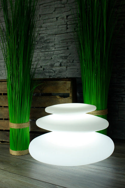 Design Leuchten Arnusa Oasis Lights Tischleuchte, mit Fernbedienung! Gartenlampe Nachttischlampe (Flatstones (42x42x29cm))