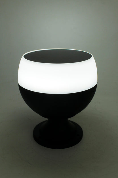 Solarleuchte Sockelleuchte 20x18 cm Duo Color warmweiß kaltweiß Tischlampe Außenleuchte Solarlampe modern Aluminium
