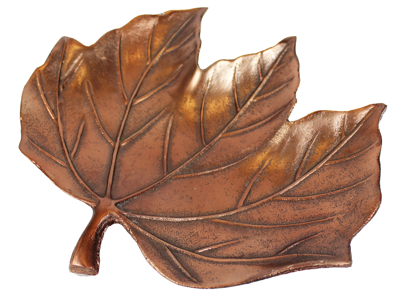 Dekoschale Herbstlaub 32x29 cm Schale Dekofigur Metall Aluminium Bronze Optik