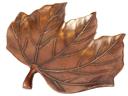 Dekoschale Herbstlaub 32x29 cm Schale Dekofigur Metall Aluminium Bronze Optik