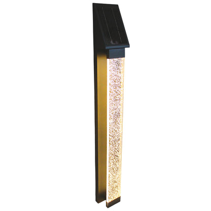 Solar Außenwandleuchte Edelstahl mit Acrylglas Luftblasen LED warmweiß, Solar Wandlampe mit Fernbedienung & Dämmerungssensor, moderne Außenbeleuchtung Garten Terrasse Hauswand