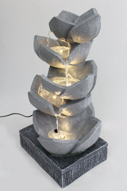 Springbrunnen BK901 mit LED Beleuchtung Gartenbrunnen Skulptur Gartenfigur Wasserspiel 47cm Kaskade