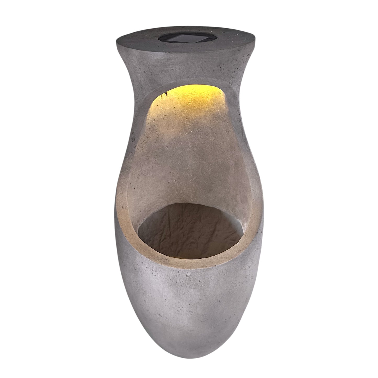 Design Pflanzkübel mit Solar LED Beleuchtung WIN 32 – 61 cm Blumentopf in Betonoptik, großer Blumentopf für Garten & Terrasse, wetterfest, beleuchtet