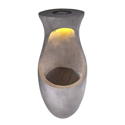 Design Pflanzkübel mit Solar LED Beleuchtung WIN 32 – 61 cm Blumentopf in Betonoptik, großer Blumentopf für Garten & Terrasse, wetterfest, beleuchtet