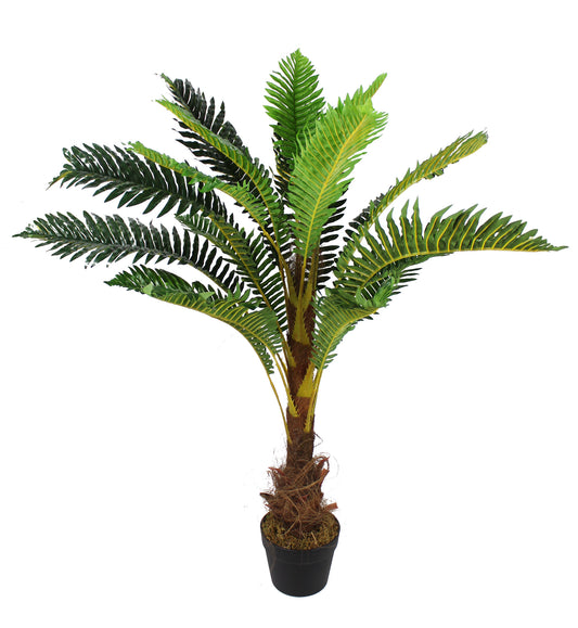 Künstliche Palme 100 cm mit 18 Palmenwedel wie echt Kunstpalme Kunstpflanze im Topf