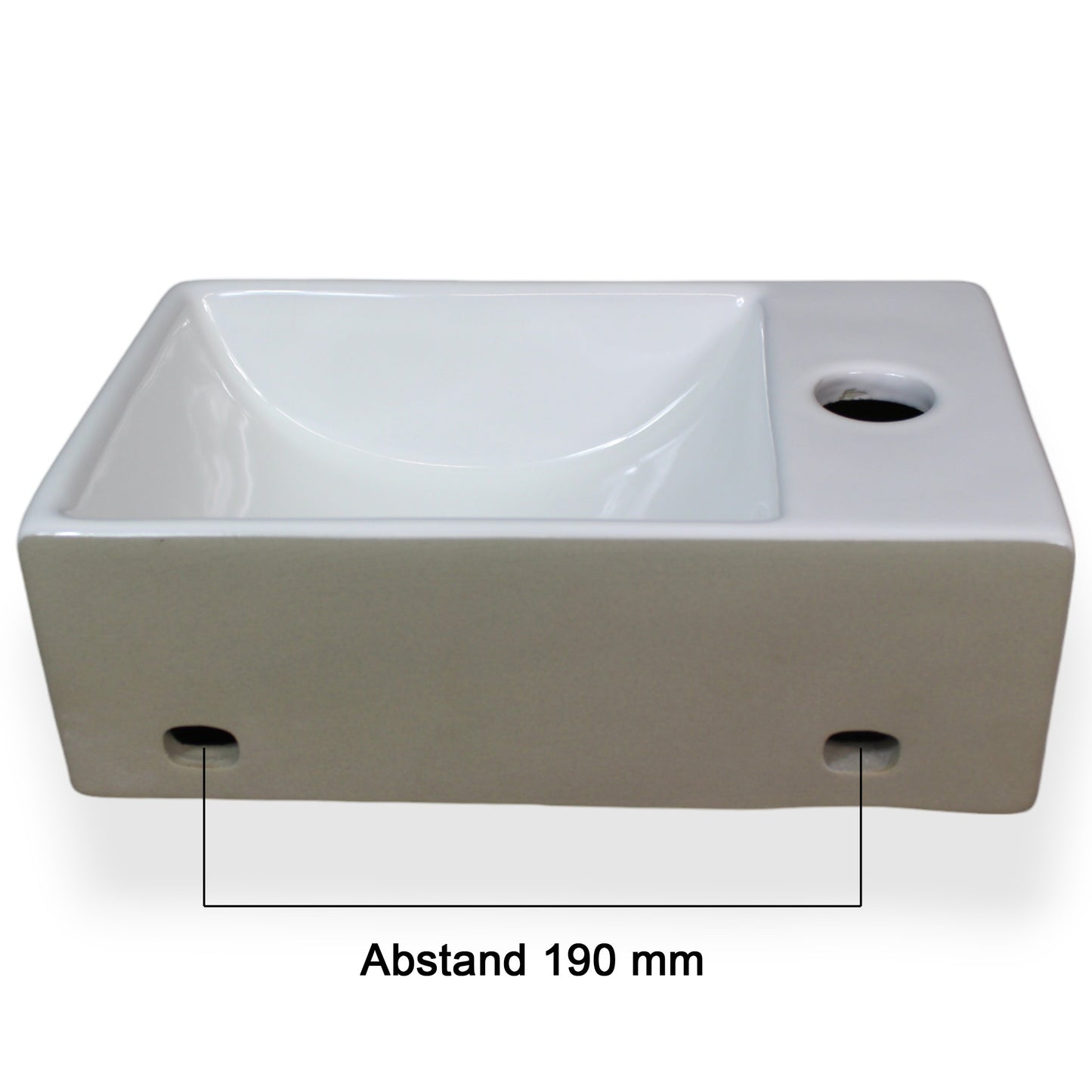 Waschbecken Gäste-WC 29,5 x 18,5 cm Hängewaschbecken Aufsatzwaschbecken Keramik Weiß
