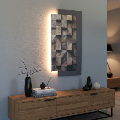 LED Wandbild mit indirekter Beleuchtung, modernes Wandbild mit Licht, USB, Fernbedienung, 50×100 cm WD004