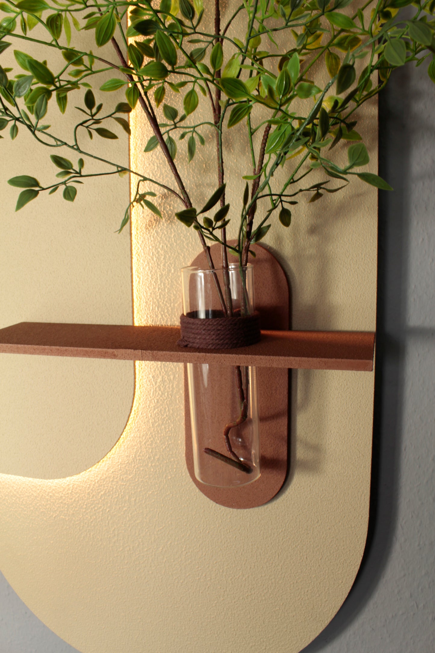 3D Wandbild mit LED-Beleuchtung & dekorativer Glasvase WD001 Wanddekoration 100 x 50 cm