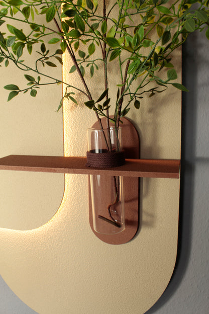 3D Wandbild mit LED-Beleuchtung & dekorativer Glasvase WD001 Wanddekoration 100 x 50 cm