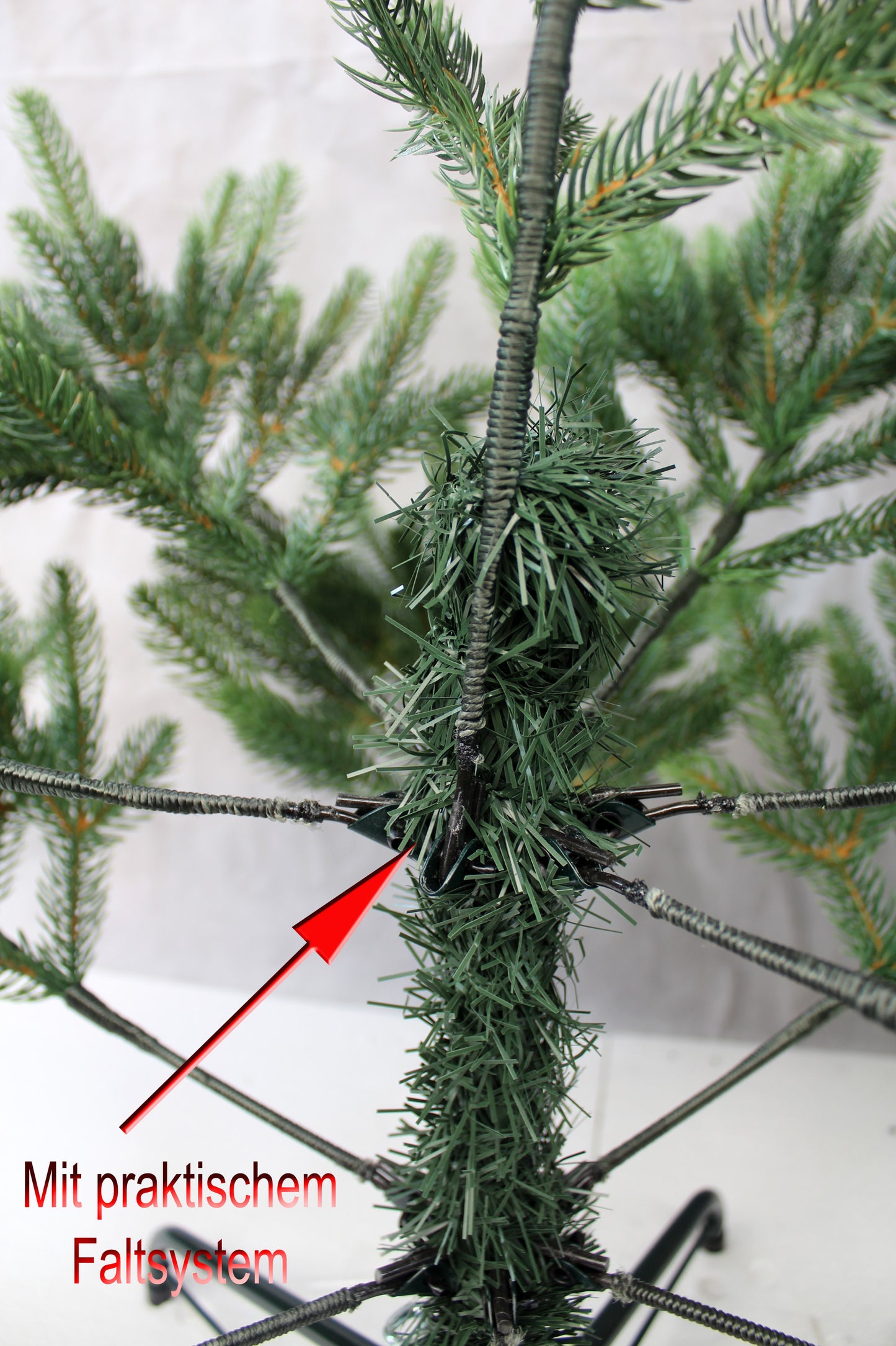 Künstlicher Weihnachtsbaum Premium voll Spritzguss mit Metallständer klappbar