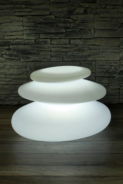 Design Leuchten Arnusa Oasis Lights Tischleuchte, mit Fernbedienung! Gartenlampe Nachttischlampe (Flatstones (42x42x29cm))
