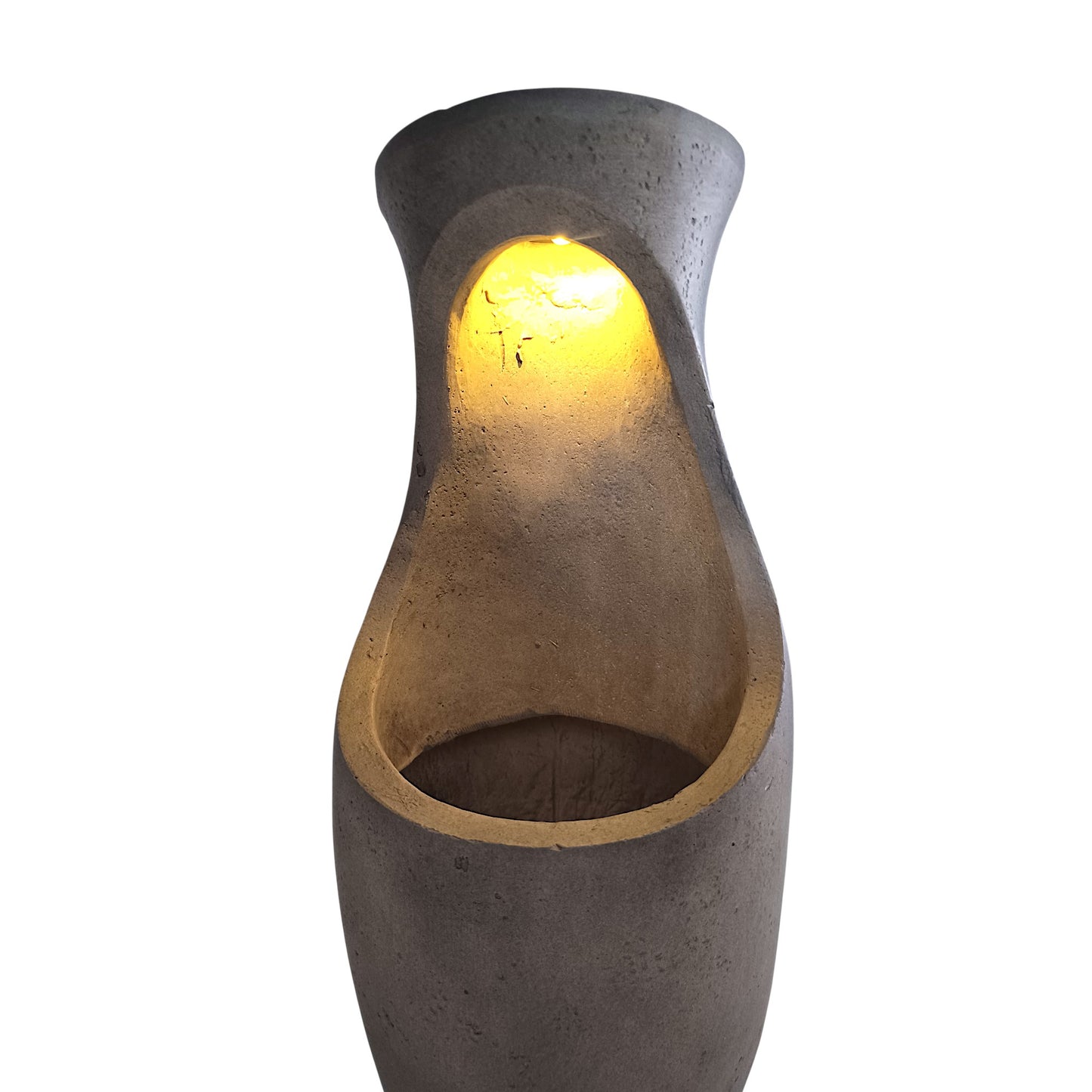 Design Pflanzkübel mit Solar LED Beleuchtung WIN 32 – 61 cm Blumentopf in Betonoptik, großer Blumentopf für Garten & Terrasse, wetterfest, beleuchtet