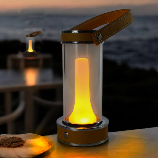 LED Akku Tischlampe Retro Tischleuchte kabellos Touch dimmbar 3 Leuchtfarben Camping Lampe Gartentischleuchte