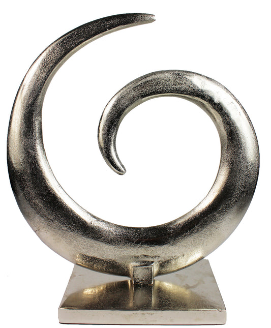 Dekofigur aus Aluminium Abstrakte Skulptur 43 x 38 cm