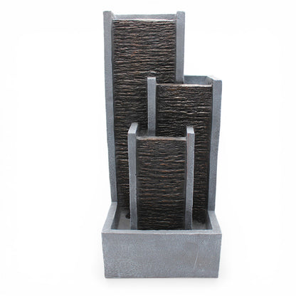 Springbrunnen Wasserwand Zimmerbrunnen mit LED Beleuchtung 48,5 cm Balkonbrunnen Wasserspiel BK914 Gartenbrunnen