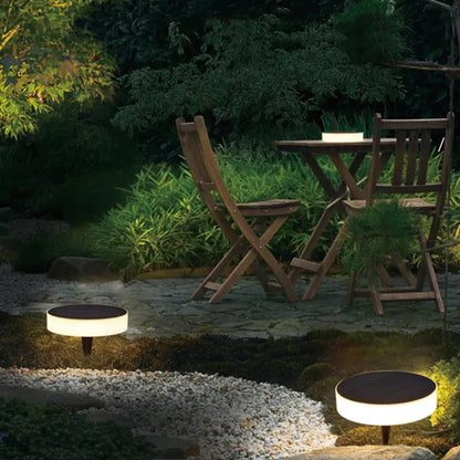 Design Solarleuchte rund 15 cm Tischlampe Gartenlampe kabellos Wandlampe Solarampe Tischlampe