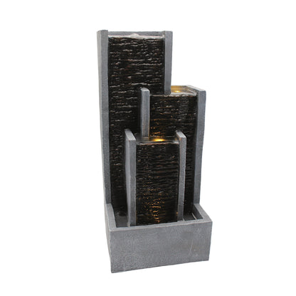 Springbrunnen Wasserwand Zimmerbrunnen mit LED Beleuchtung 48,5 cm Balkonbrunnen Wasserspiel BK914 Gartenbrunnen