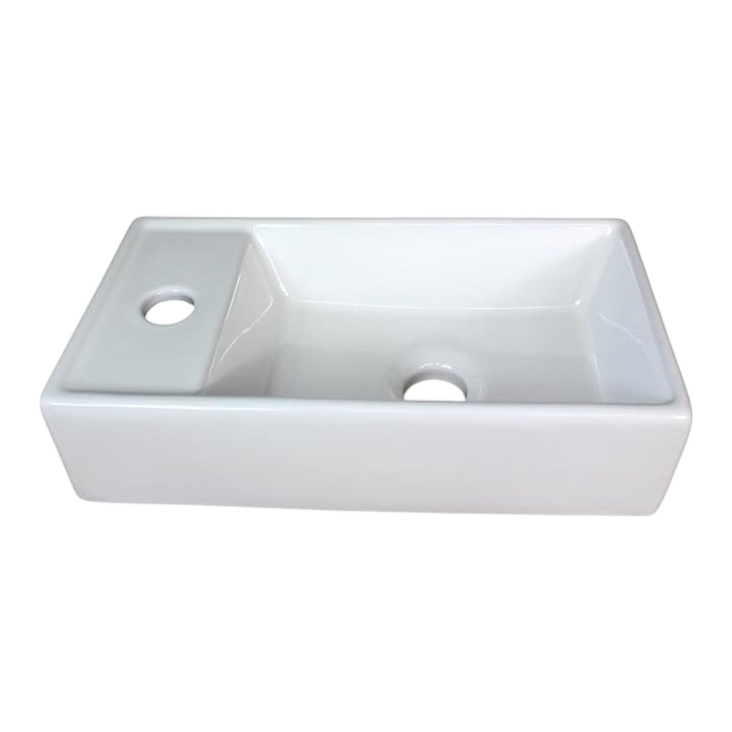 Waschbecken Gäste-WC 29,5 x 18,5 cm Hängewaschbecken Aufsatzwaschbecken Keramik Weiß