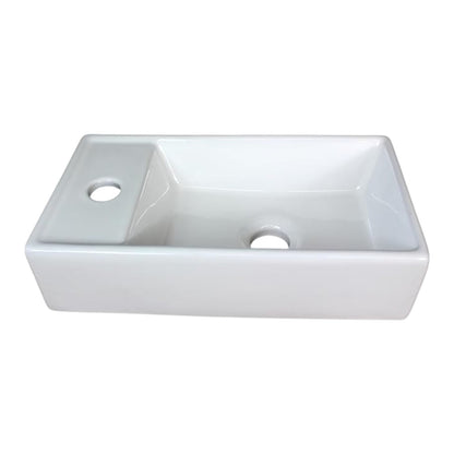 Waschbecken Gäste-WC 29,5 x 18,5 cm Hängewaschbecken Aufsatzwaschbecken Keramik Weiß