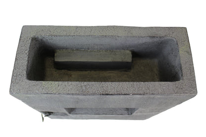 Gartenbrunnen mit Beleuchtung bepflanzbar Betonoptik 57 cm Springbrunnen