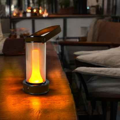 LED Akku Tischlampe Retro Tischleuchte kabellos Touch dimmbar 3 Leuchtfarben Camping Lampe Gartentischleuchte