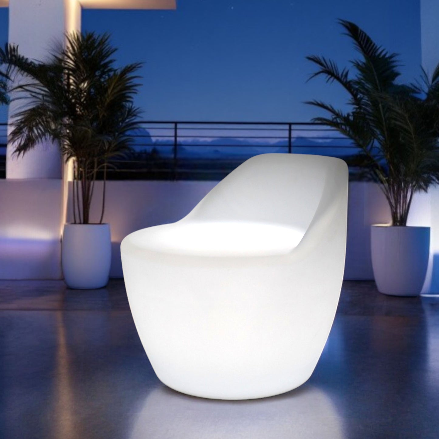 Cocktailsessel mit LED Beleuchtung Sessel Lounge Bar Möbel mit Akku 54 cm PL605 Leuchtsitz