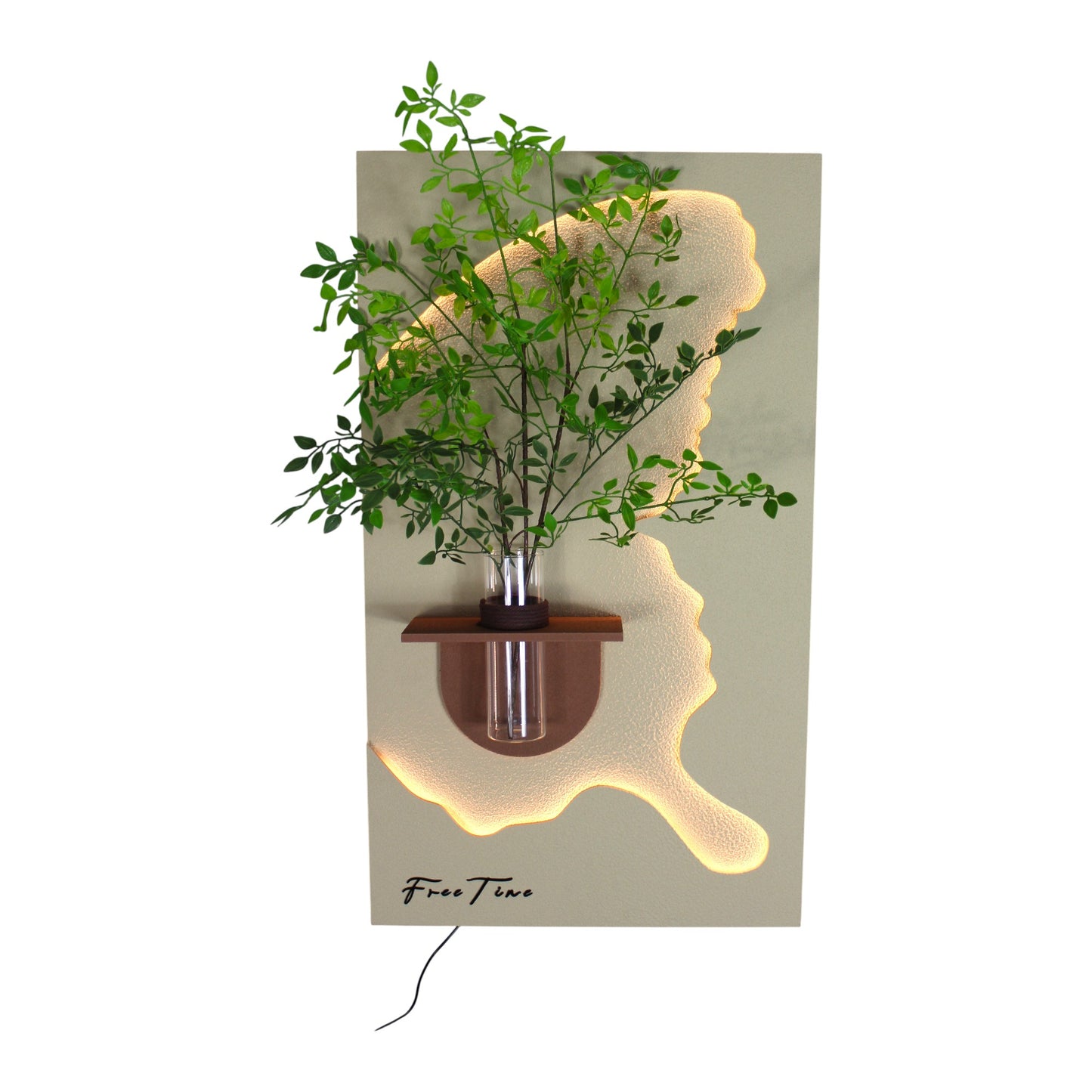3D Wandbild mit LED-Beleuchtung & dekorativer Glasvase WD002 Wanddekoration