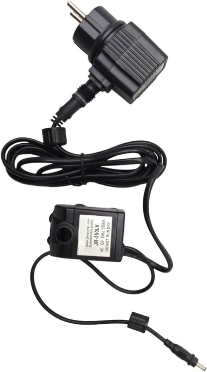 Kunstfelsen Wasserfall mit LED für Teich – Komplett Set inkl. 5W Pumpe & Schlauch Teichdeko in Steinoptik Wasserspiel für Gartenteich