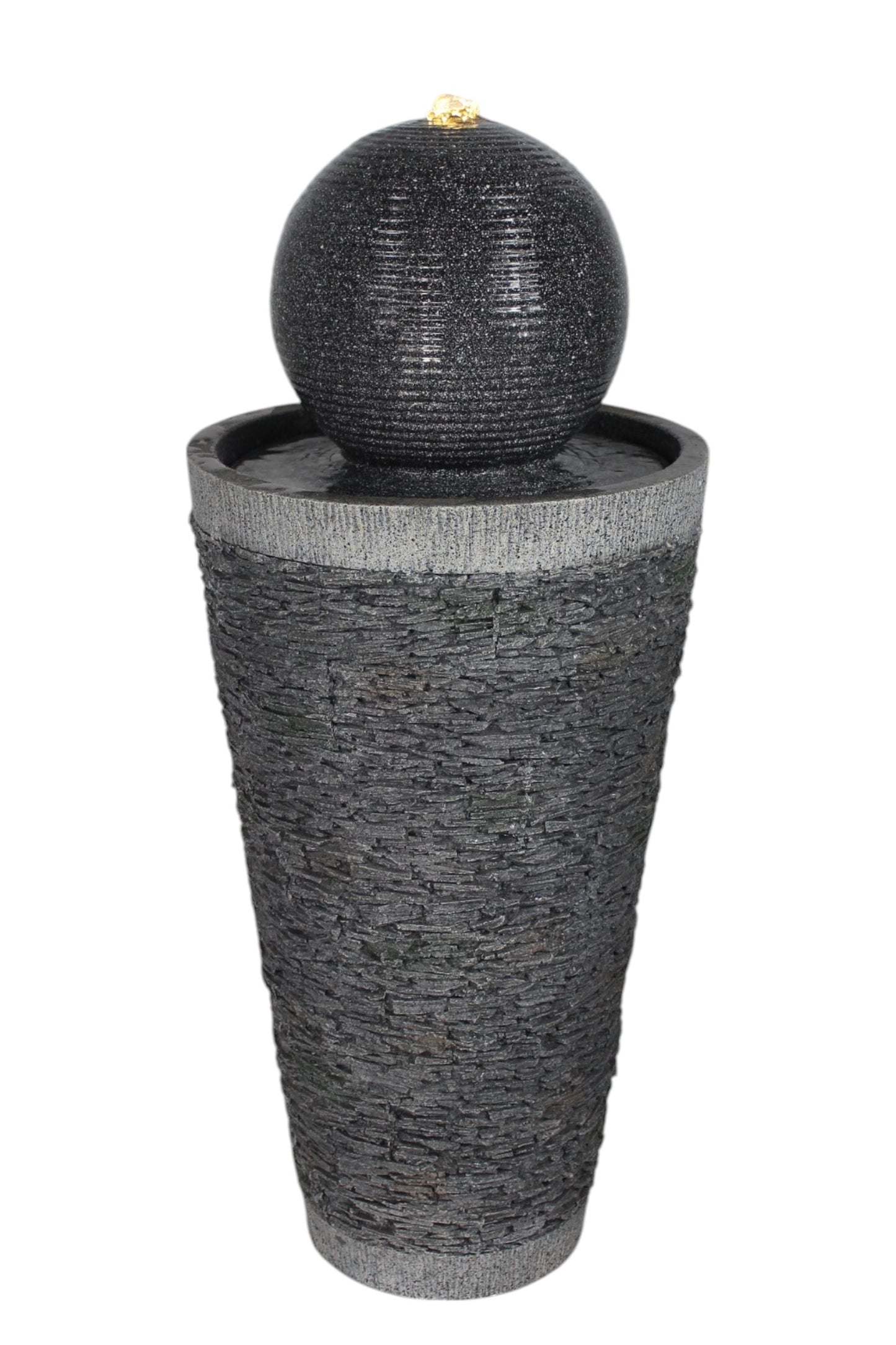 Gartenbrunnen BK910 Kugelbrunnen Steinoptik Springbrunnen 71 cm mit LED Beleuchtung Gartendeko