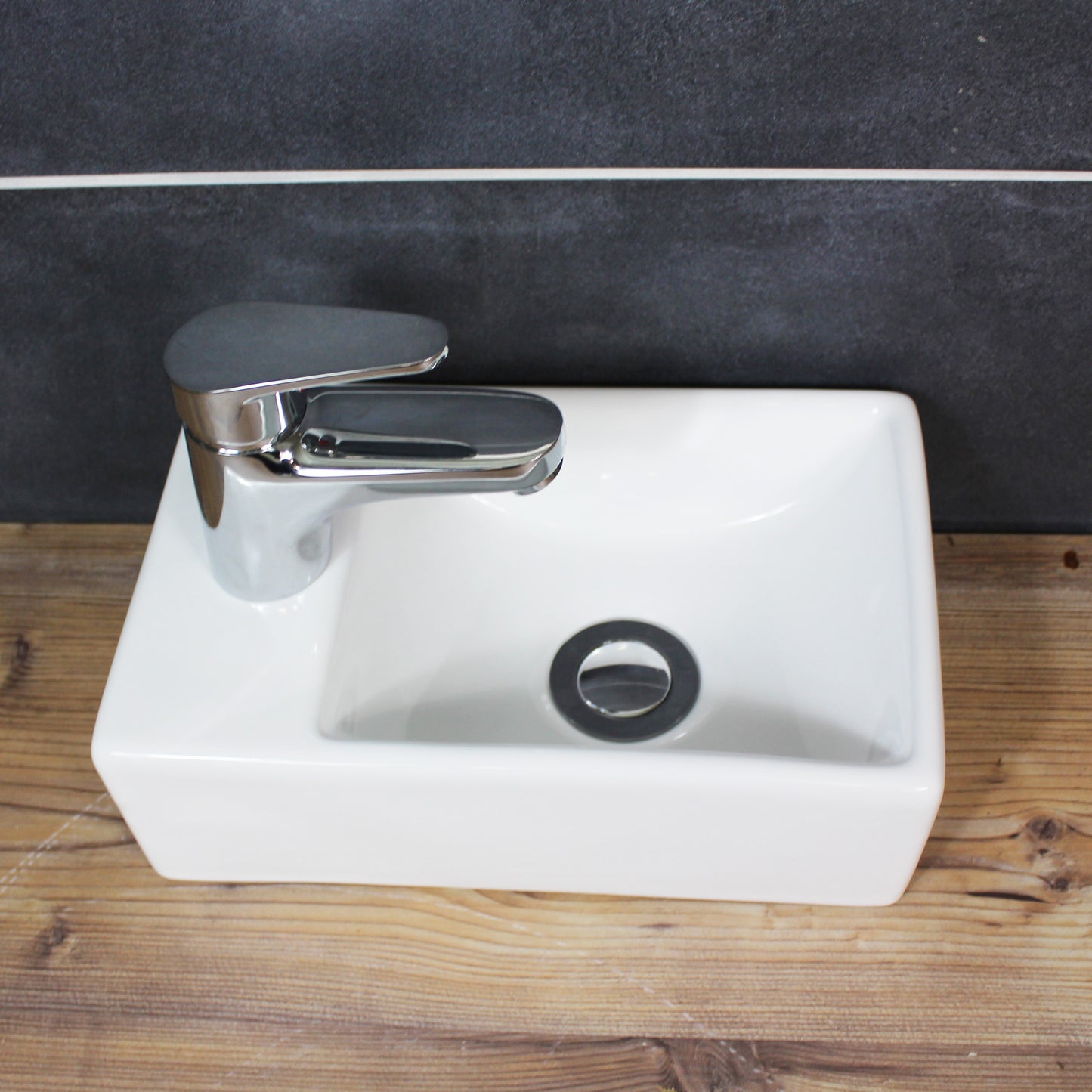 Waschbecken Gäste-WC 29,5 x 18,5 cm Hängewaschbecken Aufsatzwaschbecken Keramik Weiß