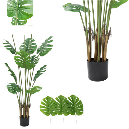 Kunstpflanze Monstera künstliche Pflanze im Topf Zimmerpflanze Dekopflanze