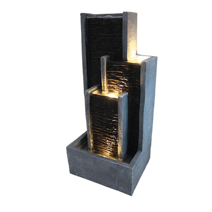 Springbrunnen Wasserwand Zimmerbrunnen mit LED Beleuchtung 48,5 cm Balkonbrunnen Wasserspiel BK914 Gartenbrunnen