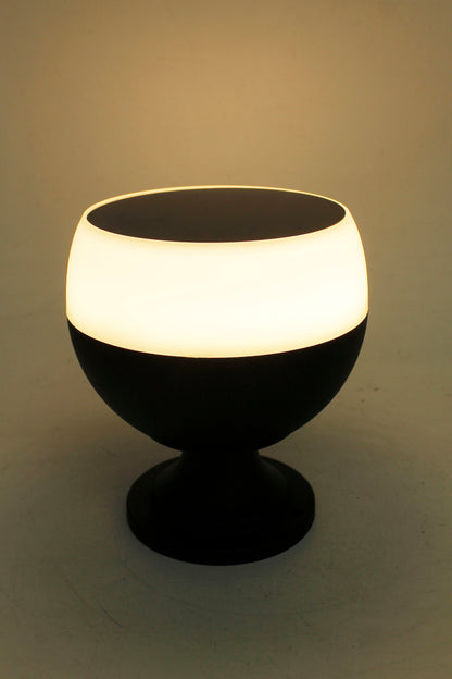 Solarleuchte Sockelleuchte 20x18 cm Duo Color warmweiß kaltweiß Tischlampe Außenleuchte Solarlampe modern Aluminium