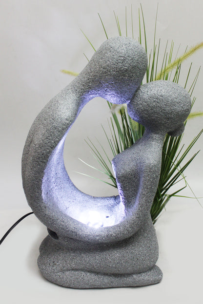 Moderner Springbrunnen BK701 Zimmerbrunnen Gartenbrunnen mit Beleuchtung Granit Optik