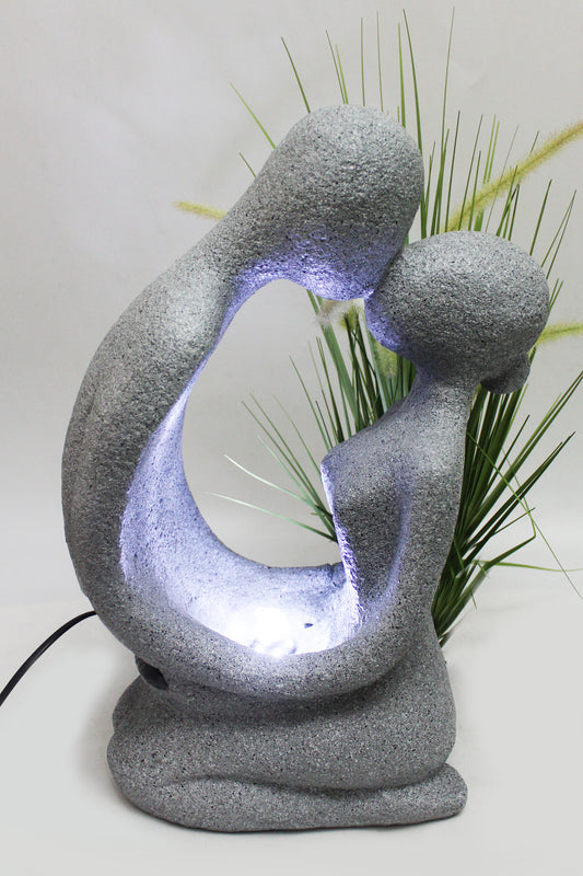 Moderner Springbrunnen BK701 Zimmerbrunnen Gartenbrunnen mit Beleuchtung Granit Optik