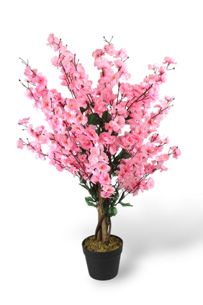 Kunstpflanze Blütenbaum 90 cm Wintersweet Pink Künstliche Pflanze Blüten