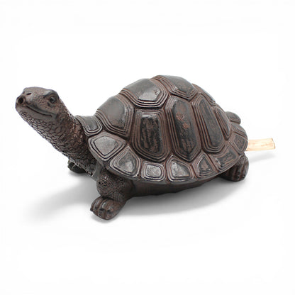 Solar Brunnen Schildkröte Wasserspeier solarbetrieben – Teichfigur mit Solarpumpe & Wasserspiel – Gartendeko aus Polyresin in Bronze-Optik 10×22x14 cm Solarteichfigur für Gartenteich & Wasserlauf