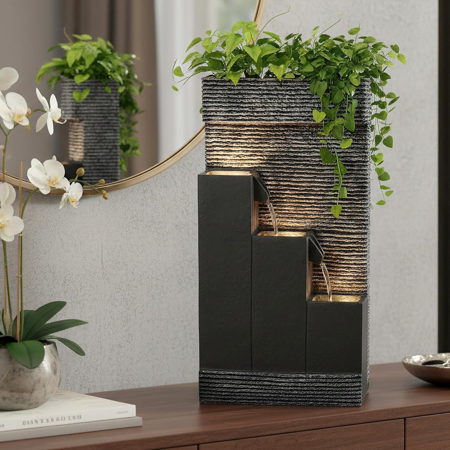 Springbrunnen BK845 mit LED Beleuchtung Gartenbrunnen