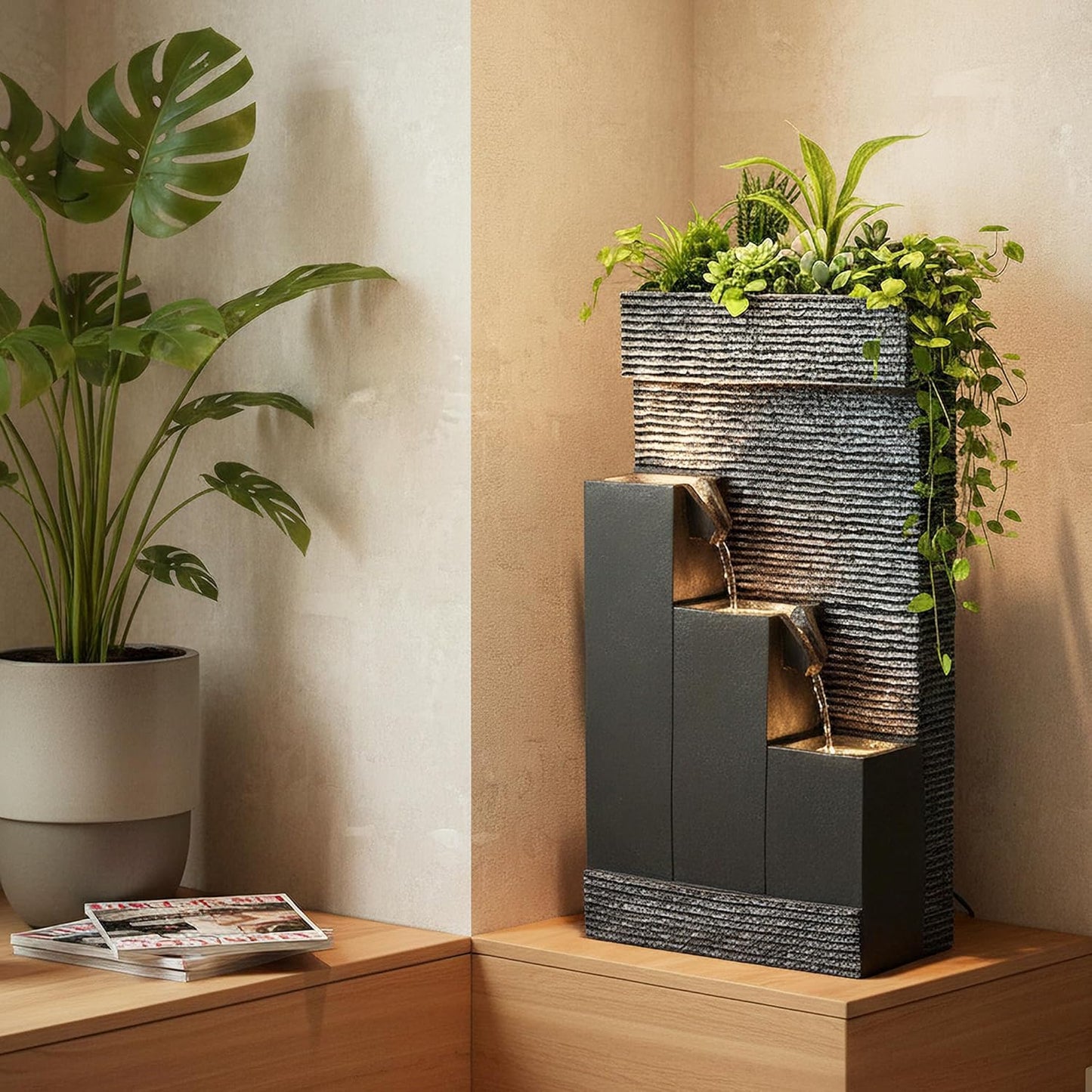 Springbrunnen BK845 mit LED Beleuchtung Gartenbrunnen