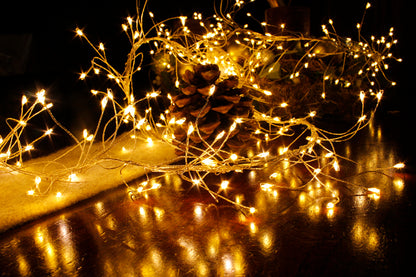LED Cluster Lichterkette 480 LED 3m Draht Lichterkette warmweiß