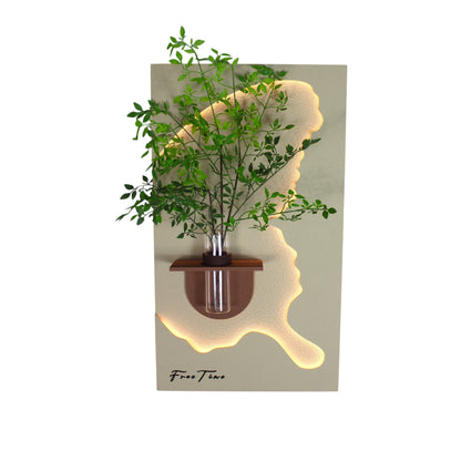 3D Wandbild mit LED-Beleuchtung & dekorativer Glasvase WD002 Wanddekoration