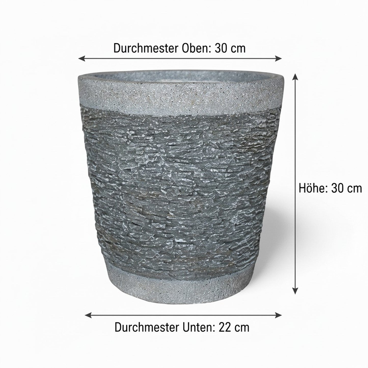 Blumenkübel STRATA Pflanzkübel Steinoptik Schieferoptik Blumentopf
