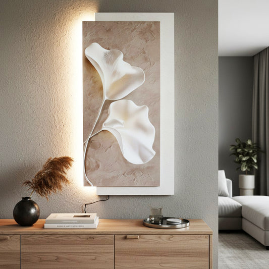 LED Wandbild mit indirekter Beleuchtung, modernes Wandbild mit Licht, USB, Fernbedienung, 50×100 cm WD003 Wanddekoration Wandskulptur