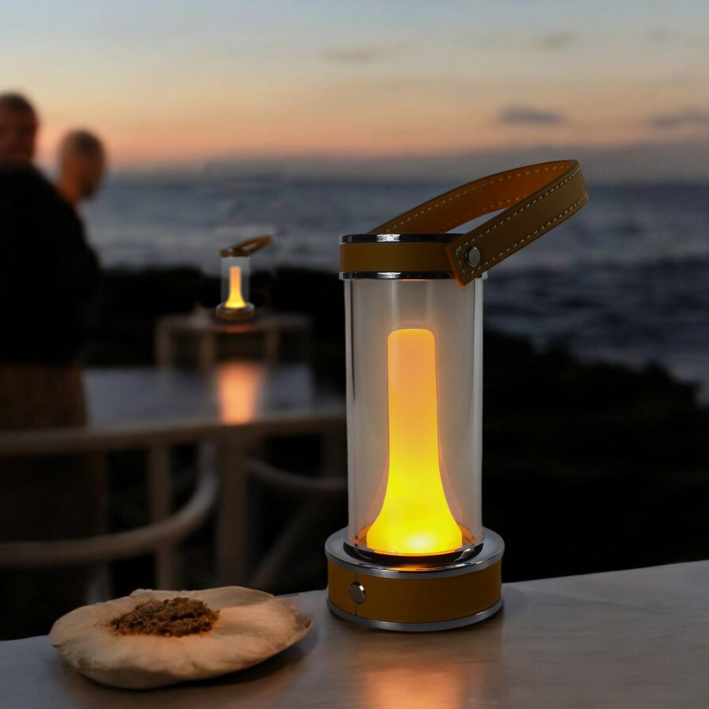 LED Akku Tischlampe Retro Tischleuchte kabellos Touch dimmbar 3 Leuchtfarben Camping Lampe Gartentischleuchte