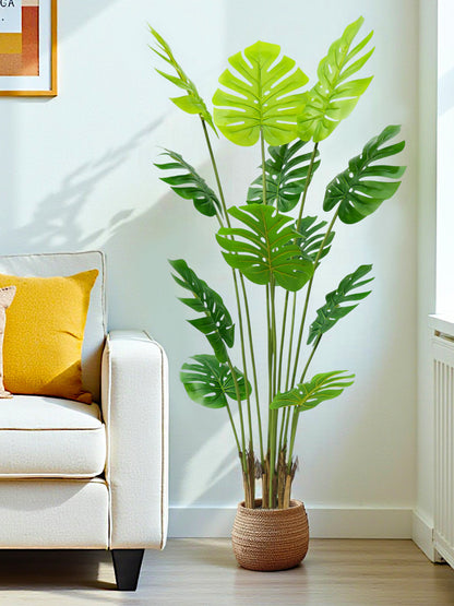 Kunstpflanze Monstera künstliche Pflanze im Topf Zimmerpflanze Dekopflanze